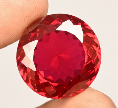 60.90 Ct Natural Mozambique Blood Red Ruby Round Flawless Certified Gemstone