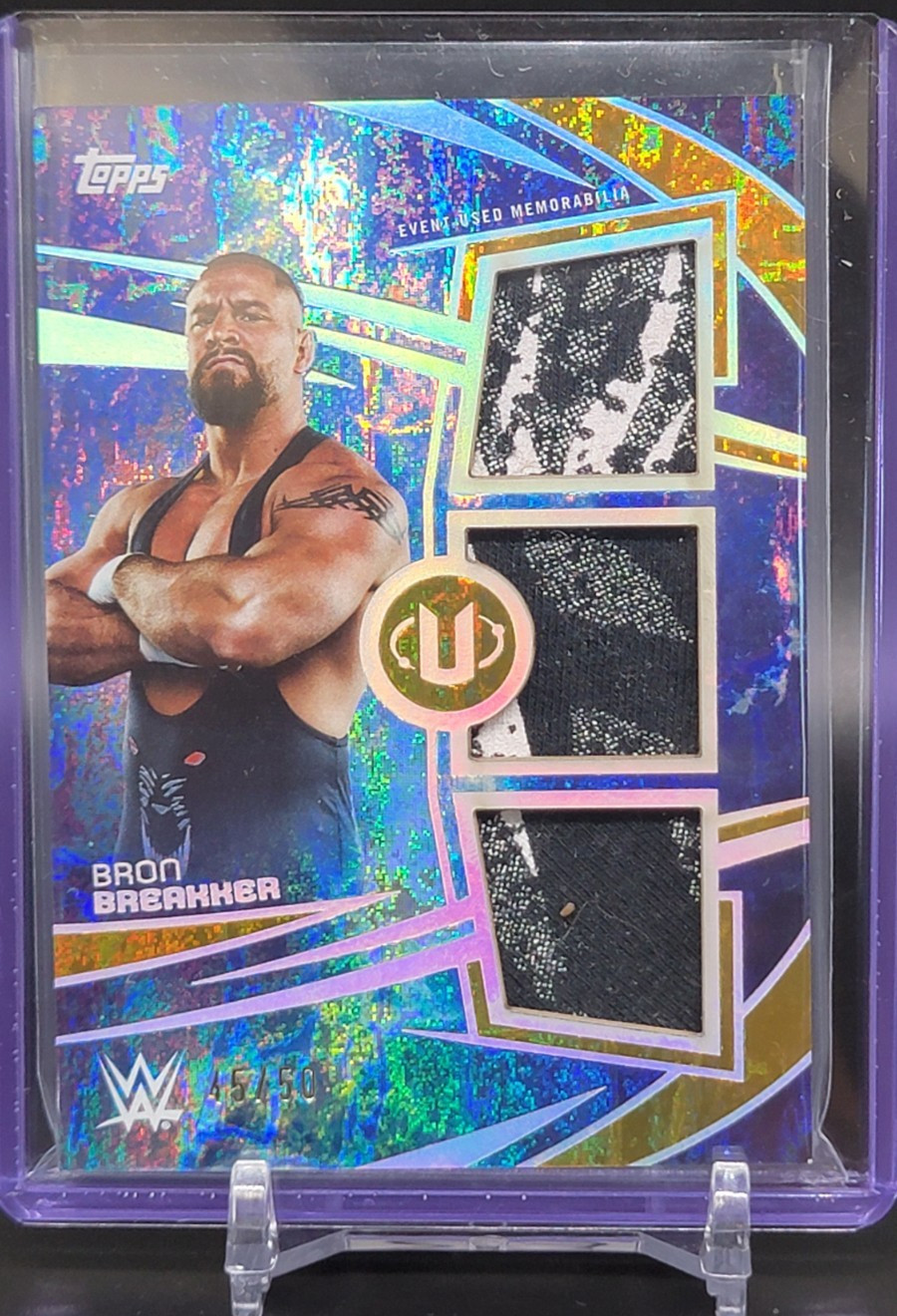 2025 Topps WWE Universe Bron Breakker Triple Relic /50 TRS-BBR