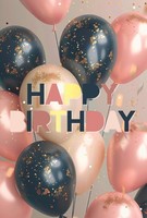 Geburtstag Happy Birthday Luftballons GlüCkwunschkarte Mit Umschlag