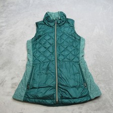 Lululemon Down For a Run Vest Women 6 Green Insulated Quilted Light Pack Pockets
