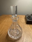 Vintage Pressed Glass Mini Decanter with Faceted Stopper – Starburst Base – 4.5”