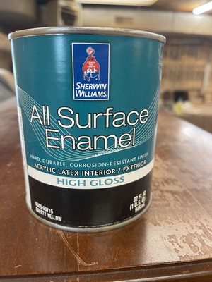 1 Qt Sherwin Williams All Surface Enamel Safety Yellow High Gloss Acrylic Paint