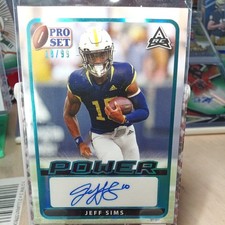 2021 LEAF PRO SET POWER FOOTBALL JEFF SIMS AUTO RC BLUE #18/99 #BA-JS1