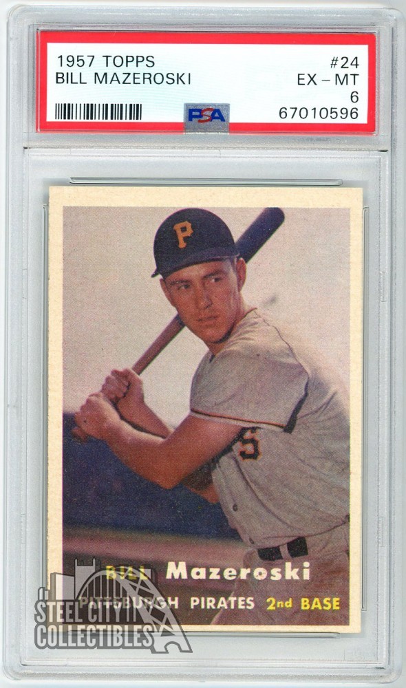 Bill Mazeroski 1957 Topps Rookie Card #24 PSA 6 EX-MT (596)