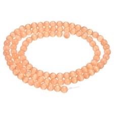 98pcs Champagne Cat's Eye Stone Beads 4mm Round Crystal Loose Bead