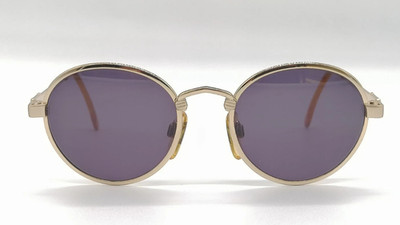 Vintage Sisley 217 4XO Oval Gold Sonnenbrille Unisex Sunglasses Old Stock 90s