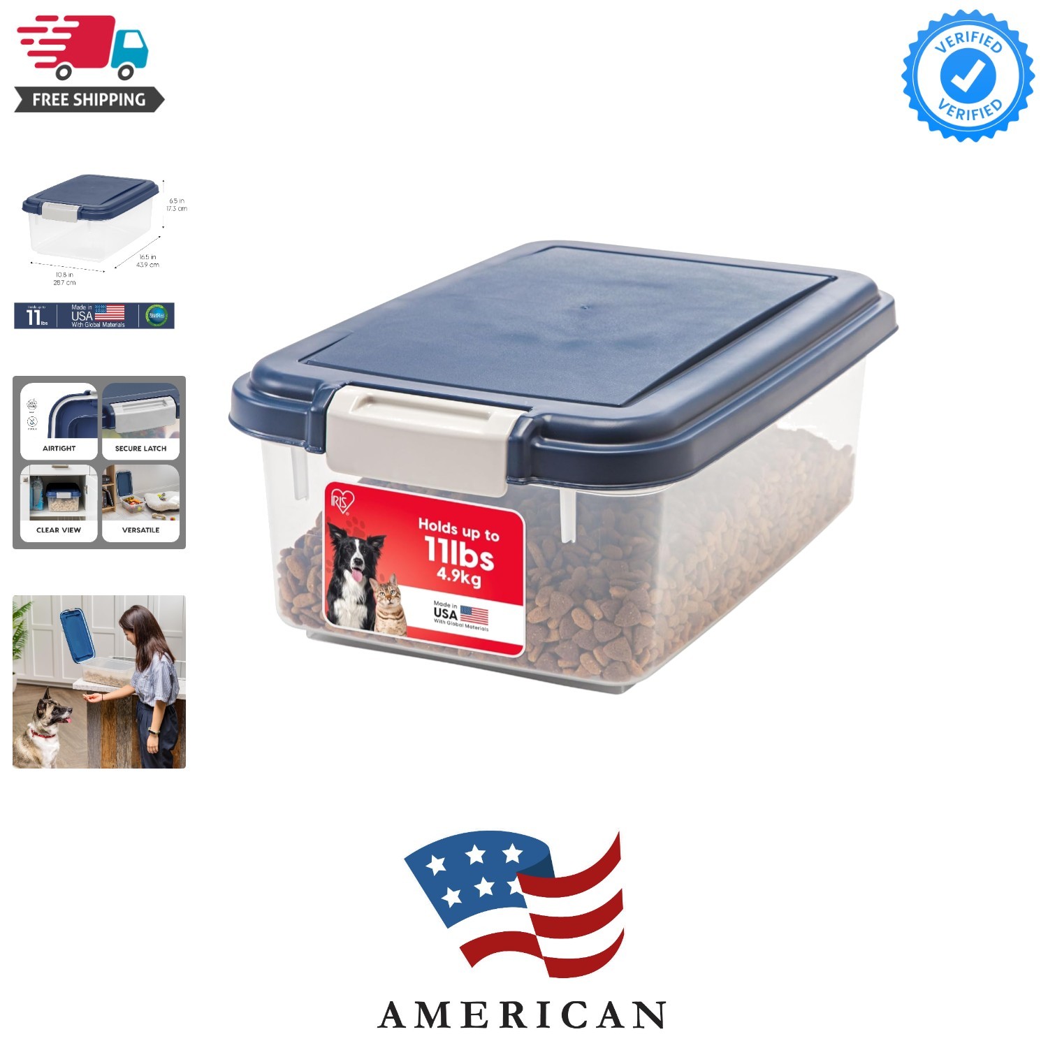 Storage Container, Up To 11 Lbs, Dog Cat Bird And Other Pet...
