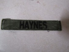 MILITARY PATCH US ARMY NAME TAPE TAG SEW ON FOR BDUS OLDER COMBAT USED HAYNES 2