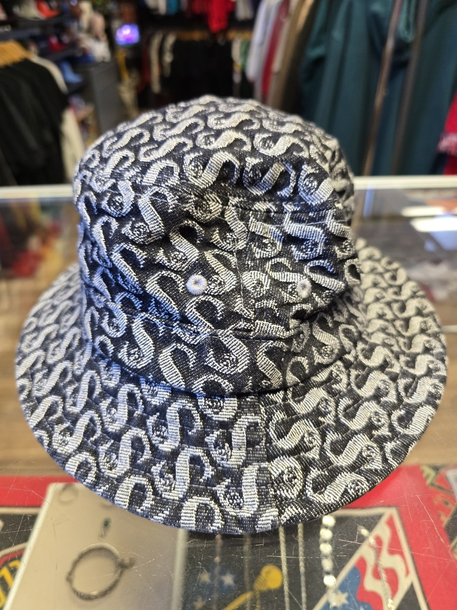 Supreme Monogram Denim Crusher Bucket Hat S/M Streetwear New York