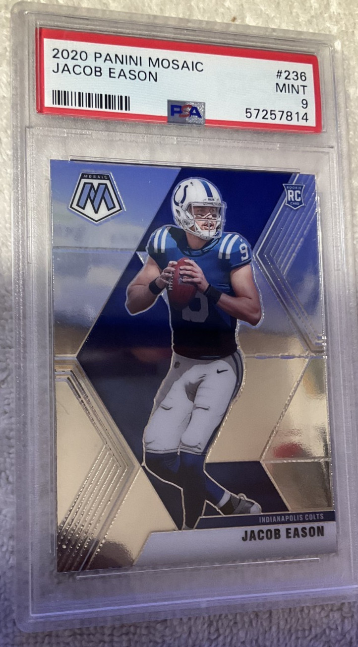 JACOB EASON COLTS/HUSKIES 2020 PANINI MOSIAC ROOKE PSA 9 MINT #236 FREE SHIPPING