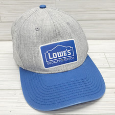 LOWE'S SPECIALTY SERVICES hat gray blue adjustable snapback cap uniform CLEAN