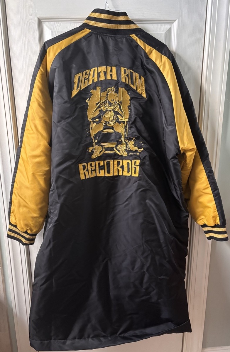 5XL NWT Death Row Records Men's Long Raglan Bomber Jacket Black