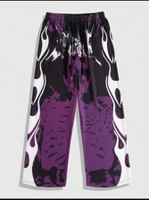 Pantalon Deportivo  De Moda Casual De Pierna Recta Con Estampado Completo.