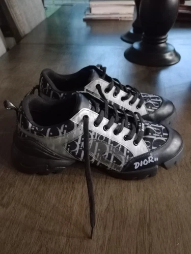 Baskets Dior noires monogramme chunky sneakers femme taille 10 créateur de mode