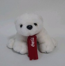 Coca Cola Polar Bär Eisbär Vintage Kuscheltier Plüschtier Plüsch Teddy Schal Alt
