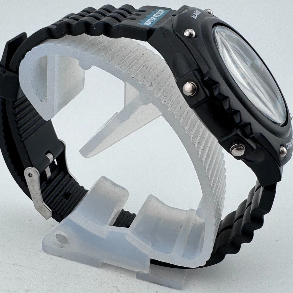 Винтажные мужские цифровые кварцевые часы Acqua от Timex 30 м черный будильник хронограф новый аккумулятор - Изображение 3 из 4