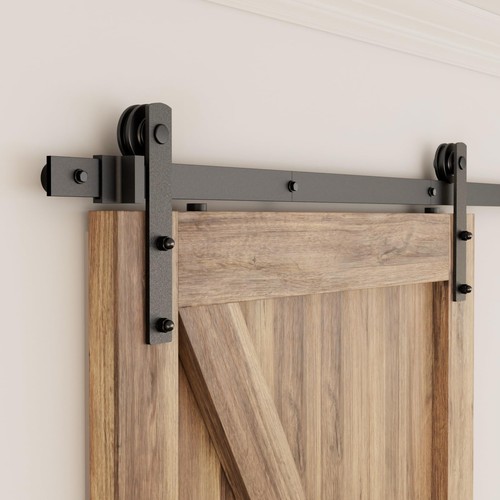 Upgrade 6 FT Barn Door Hardware Kit, Easy to Install, Slide Smoothly Quietly,...