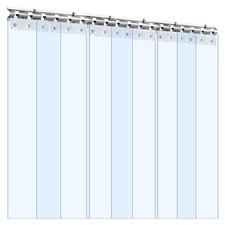 Clear PVC Strip Curtain, 84 in Height x 36 in Width x 0.08 in Thickness, 6 PCS W