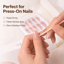 200Pcs 2.95 Inches Wood Cuticle Pusher Sticks Orange Wood Cuticle Stick Nail ...
