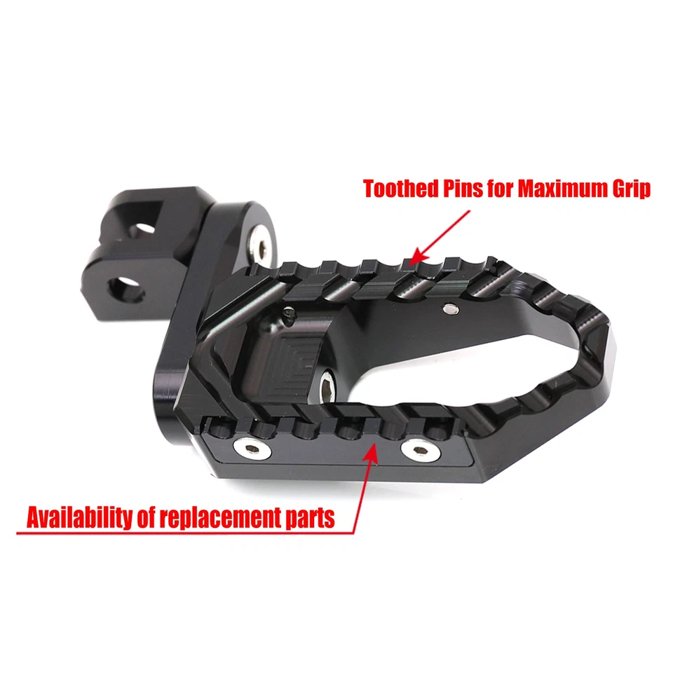 Black TRC 40mm Lower Front Wide Footpegs For Kawasaki Z125 16-23 22 21 20 19 18 - Imagem 4 de 4