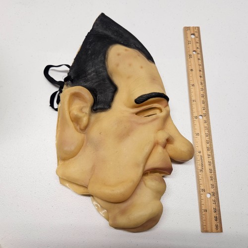 Vintage RICHARD NIXON LATEX MASK Halloween President Mask & Chin Strap
