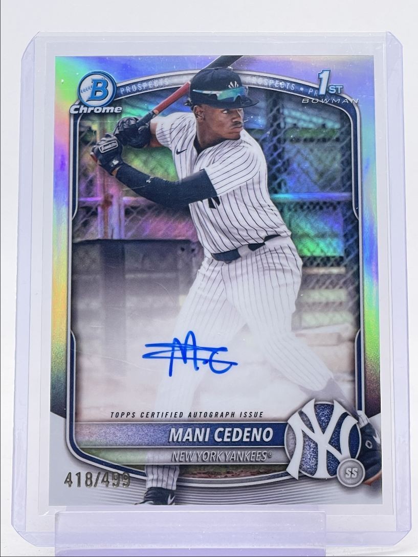 MANI CEDENO 2025 BOWMAN CHROME 1ST AUTOGRAPH REFRACTOR AUTO /499 Q0190