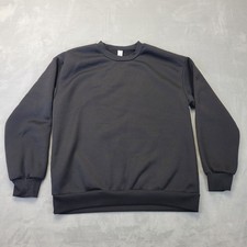 Black Crew Neck Sweatshirt Size Medium Solid Plain Black