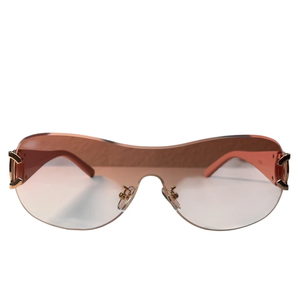 AUTHENTIC CHANEL PINK LENS POLARIZED RECTANGLE SUNGLASSES BOX CASE! SHIPS TODAY! - Image 4 of 4