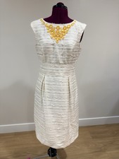Eliza J Pearl Sleeveless Dress with Yellow Jewels size 6. Cocktail Dress
