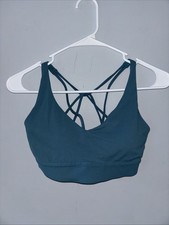 ATHLETA Solace Athletic Bra Small Teal Padded Straps Back