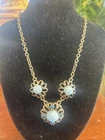 Vintage Blue Moonstone & Sapphire Necklace Moon Magic Costume Jewelry Choker