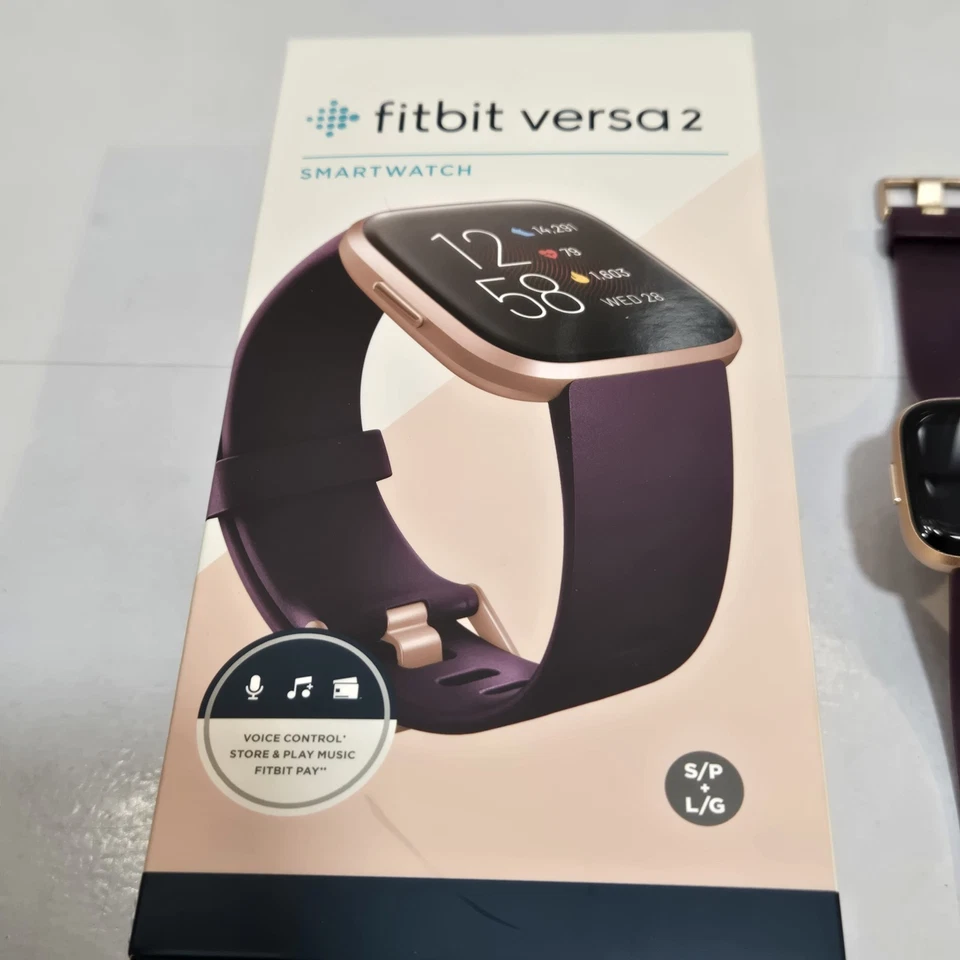 Fitbit Versa 2 Rastreador de Actividad - Burdeos/Cobre Rosa Podómetro Salud Foto 2 de 4