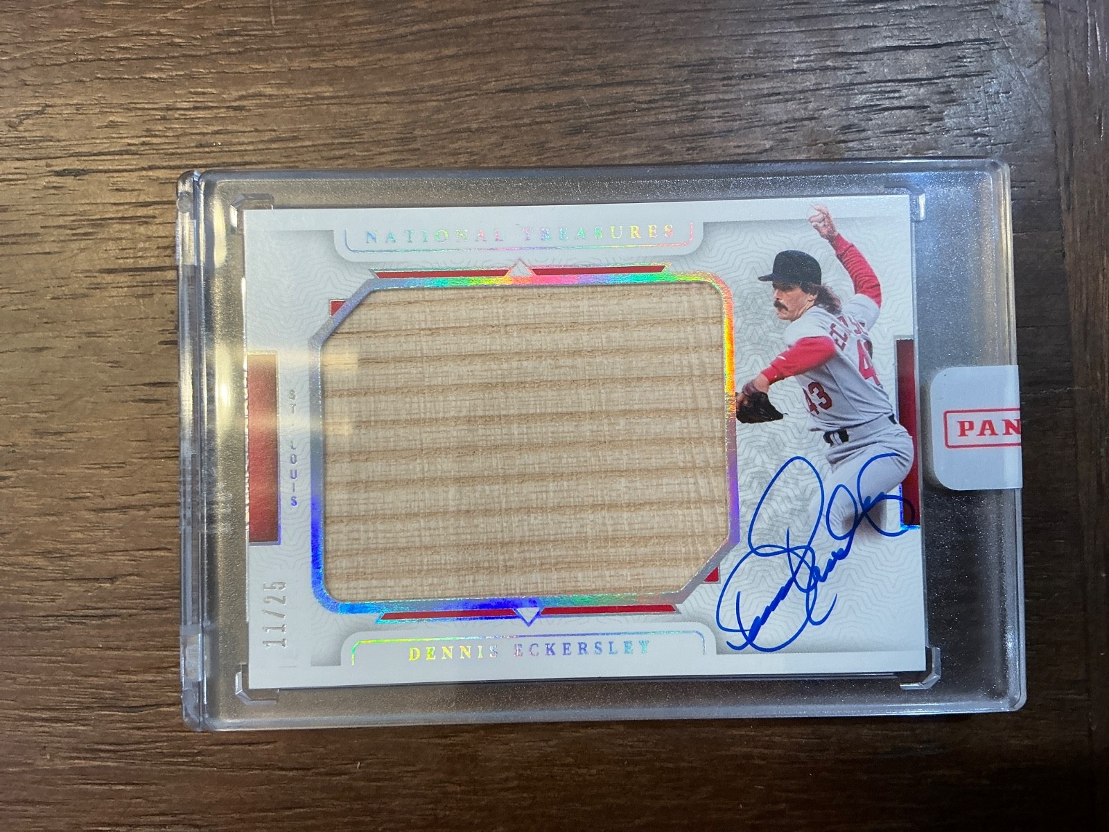 2024 NATIONAL TREASURES DENNIS ECKERSLEY 11/25 AUTO GAME USED BAT view 3
