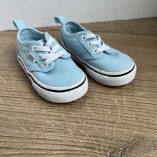 Vans Toddler Pale Blue Sneakers Sz 5 Elastic No Tie Laces Baby Blue New W/O Box