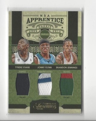 2009-10 Timeless Treasures Apprentice Evans/Flynn/Brandon Jennings PATCH 08/10 