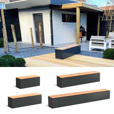 ADEZZ Sockel mit Sitz in Aluminium Gartenbank Bank Sitzbank 