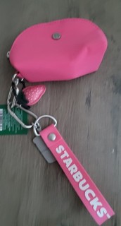 New Starbucks Mini Pouch Wristlet Keychain Pink Drink Strawberry 🍓2026 Limited
