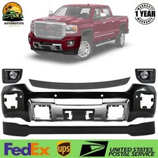 Front Bumper Paintable Fog Lights Kit For 2015-2019 Gmc Sierra 2500 Hd 3500 Hd
