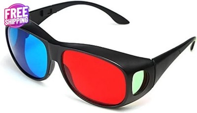 BIAL Red Blue Cyan Anaglyph 3D Glasses for Movies Games Simple Style