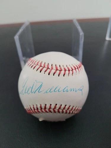 Ted Williams Autographed Baseball w/COA and Ball Cube
