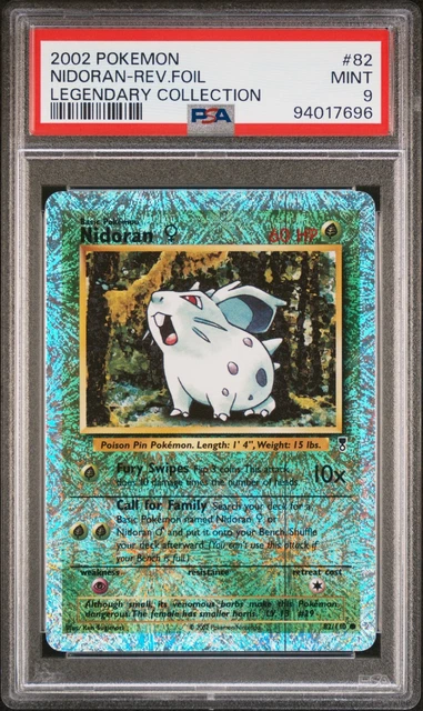 2002 POKEMON LEGENDARY COLLECTION #82 NIDORAN-REVERSE FOIL PSA 9
