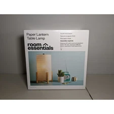 Room Essentials Paper Lantern Table Lamp Natural Woodgrain Finish Rice Paper