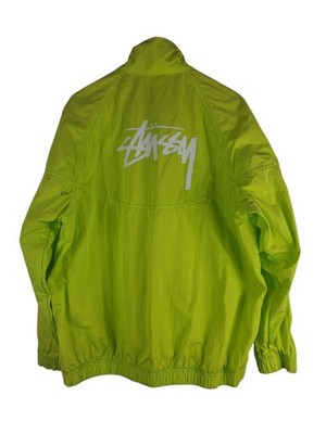 Nike x Stussy Windrunner Jacket Mens Medium Bright Cactus Half Zip CT4310