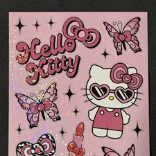 Pipsticks X Sanrio  Gettin  Ready  Hello Kitty Sticker Sheet 3x7in 