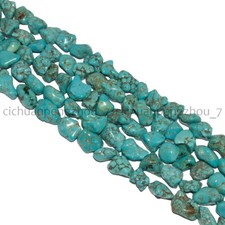 Natural Stone Blue Turquoise 10-15mm Irregular Gemstone Loose Beads 15'' Strand