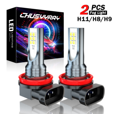For Hyundai Azera 2006-2017 Tucson 2016 2017 2018 H11 LED Fog Lights 6000K Bulbs