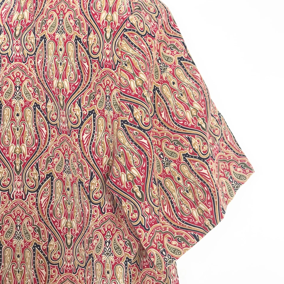 Top Esquinero Informal Mujer Mediano Rojo Negro Paisley Seda Vintage Almohadillas para el Hombro Trabajo Foto 4 de 4