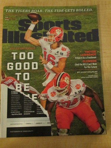 2018 Sports Illustrated Magazine Trevor Lawrence Clemson Tigers TBTBT? 14/01/19 - Foto 1 di 12