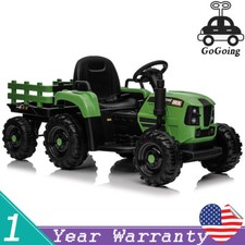 12V Ride On Tractor w/ Remote Control  Bluetooth Kids Toy 3-Speed Aged 3-6