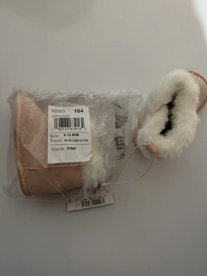 NWT Baby Girl Pink Fur Booties sz 6-12 mo - Image 3 of 3